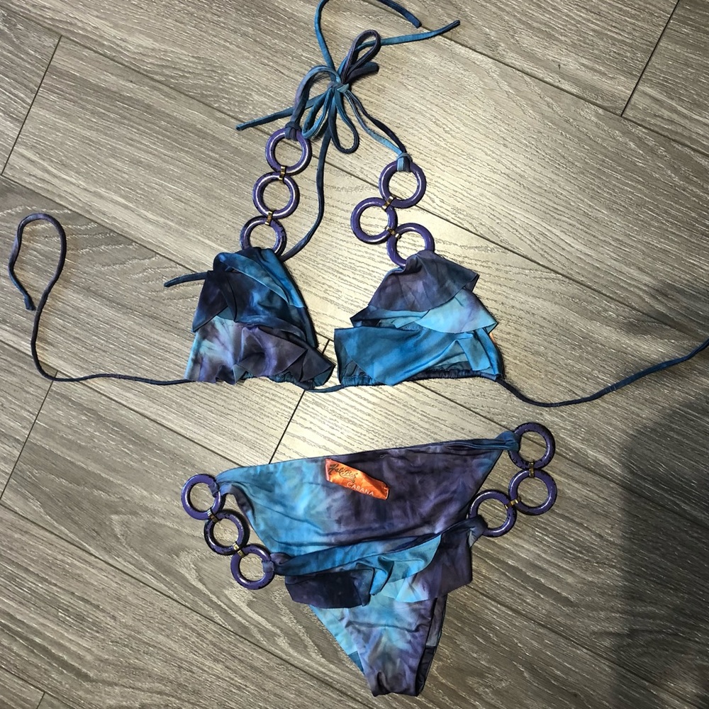 HALE BOB tie dye ruffle swim set
